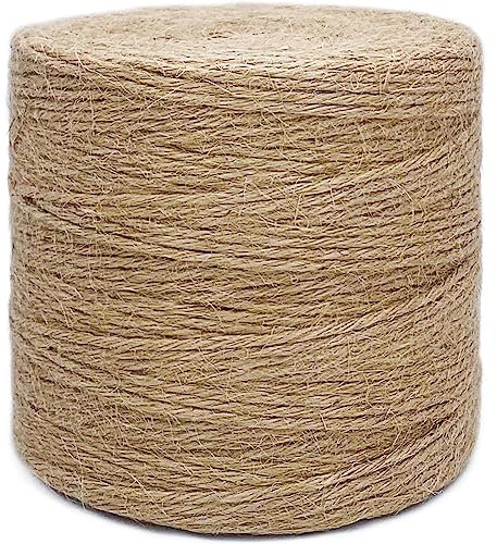 Jute-Schnur, 3 mm, natürlich, dick, für Gartenarbeit, Bündeln, Basteln, Kunst, Geschenkverpackung, Verpackungsmaterial, Hochzeit, Weihnachten, Dekoration, Großpackung