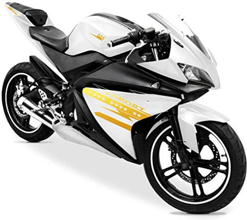 DualColorStampe Aufkleber kompatibel mit Yamaha YZF-R125 R125 (DX-SX) Verkleidung Motorrad Decal Sticker Design Sport Star Sterne M0128(Gold)