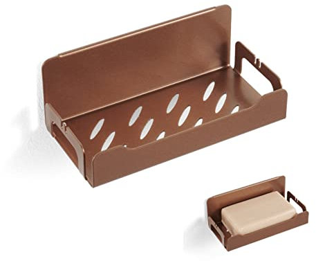 Mad Étagère de douche, objets salle de bain, étagère de salle de bain et cuisine, porte d'épices, mur et savon (Small, cuivre)