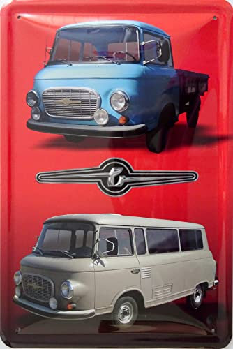 vielesguenstig by Robby Wanka Blechschild Schild 20x30cm - IFA Barkas B1000 B 1000 Bus Pritsche Transporter DDR Ostalgie Vintage