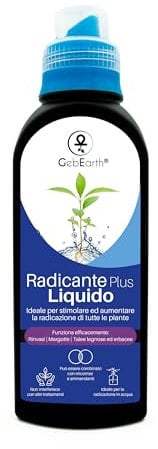GebEarth® | Radicante per piante liquido Plus【500 ML】| Formulazione esclusiva che velocizza e potenzia la crescita di radici in talee e piante rinvasate | Equivalente Ormone Radicante