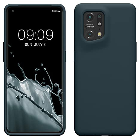 kwmobile Handyhülle für Oppo Find X5 (5G) Hülle - Case Silikon - Kabelloses Laden - Schutzhülle Cover in Dunkler Schiefer