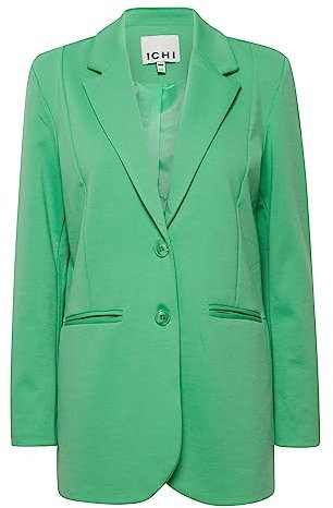 ICHI IHKATE SUS OVERSIZE BL Damen Blazer Longblazer Jacke Long-Blazer mit Knöpfen Stretch und Reverskragen, Größe:M, Farbe:Greenbriar (166127)