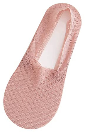 Finnische Socken Stricken Für Jede Jahreszeit Damen-Innensocken, niedrig geschnittene, rutschfeste Söckchen, versteckte, gepolsterte, unsichtbare Socken für Flachboote Socken Salat (Pink-5, One Size)