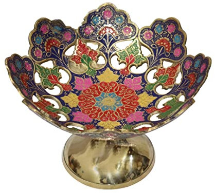 BRACOP Fruit Bowl Modern Golden Fruit Basket Metal Decorative Bowl Fruit Plate Indian Metal Bowl Decorative Fruit Bowl For Snack Cupcakes Vegetables Fruit Storage Basket Table Decoration