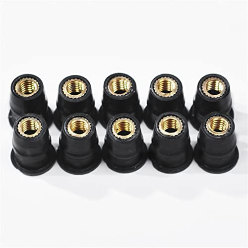 10x M4/M5/M6 Motorrad Windschutzscheibenmutter, Gummimuttern Motorrad Windschutzscheibe Schraube Befestigungsmuttern Windschutzscheiben Wellenmutter (Convex type,M5)