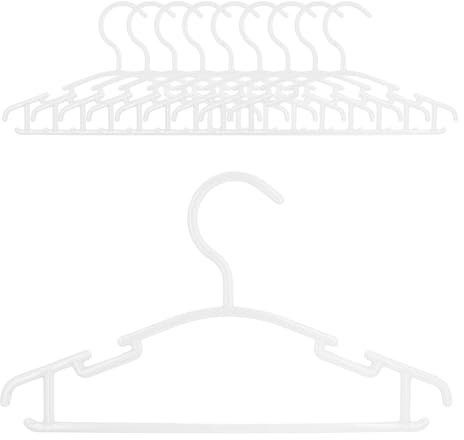 Intirilife 10x Kleiderbügel für Kinder aus Kunststoff in Weiß - 25.8 x 15 x 0.3 cm - Kinderkleiderbügel für Kleidung von Babys Kleinkinder