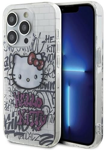 CG MOBILE Hello Kitty HKHCP13XHDGPHT case for iPhone 13 Pro Max 6.7 white hardcase IML Kitty On Bricks Graffiti
