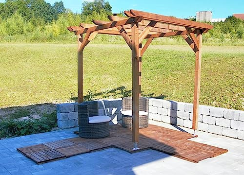 Pergola en Bois Massif - Classe 3-2.3 x 2.3 m - Jardinatoire