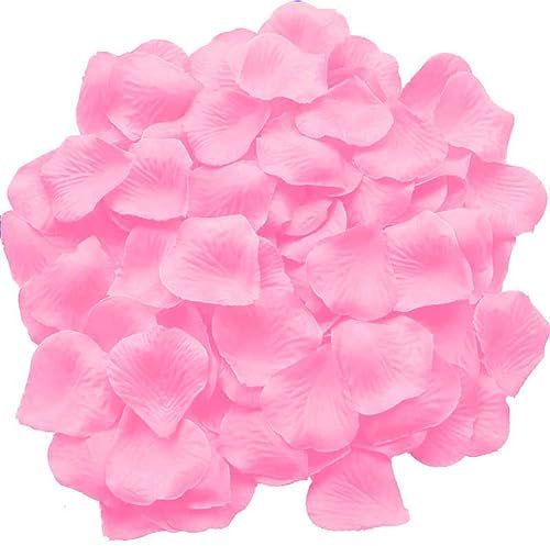 2000 Stück Künstliche Rosenblätter Rosa,Deko Rosenblätter Romantische Rosenblüten Geschenk schöne Blütenblätter für Hochzeit, Valentinstag, Geburtstag Party Dekoration, Artificial Rose Petals Flowers