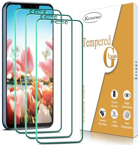 Kesuwe [3 Piezas] Protector Pantalla para Huawei Mate 20 Lite, Dureza 9H Cristal Templado, Antiarañazos, Antihuellas, Fácil de Instalar, Sin Burbujas