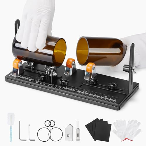 Set di taglierine per bottiglie di vetro Fixm Premium - Strumento versatile per bottiglie rotonde e quadrate, precisione di taglio migliorata