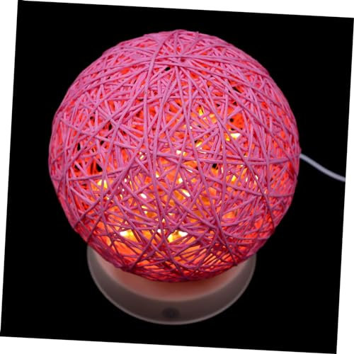 Housoutil 1stk Rattan-nachtlicht 3d-mondlampe Lampendekor Runder Lampenschirm Aus Rattankugeln Sternenklare Tischlampe Mondlicht Aus Rattankugel Kleine Nachtlampe Raumlicht Plastik Led Kind