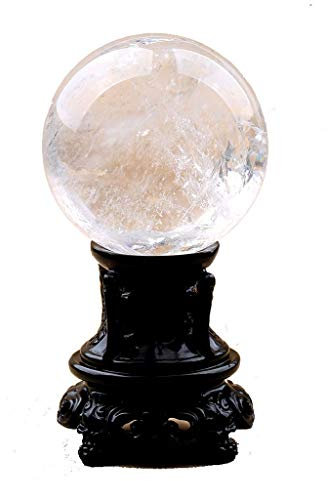 Feng Shui Ornamente Kristallkugel/Fotografiekugel Naturweiß Gebrochene Kristallkugel Büro Verheißungsvolle Kugel Kugel Steinschnitzerei Poliert Geschenk für Fotografie Dekoration (8cm)