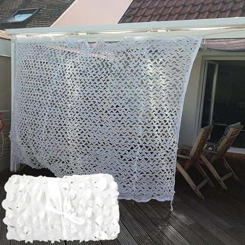 YQOLG87 Weißes schnell trocknendes Tarnnetz,Schnee-Camouflage Netz,Auto-Schatten-Abdeckung,Armee Jalousien Netze,für Outdoor Garten Pergola Camping Gazebo,Anpassbar,8x8m(26.2 * 26.2ft)-A