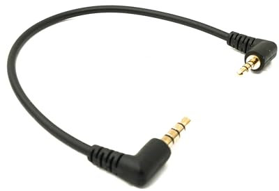 System-S Cable de audio de 15 cm, conector jack de 2,5 mm a conector macho de 3,5 mm, adaptador AUX, color negro