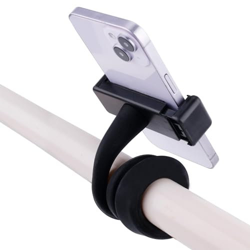 Pram Phone Holder, Adjustable Mobile Holder for Bike with 360° Rotating, Quick Install and Secure Lock Features, Flexible for Desk Use