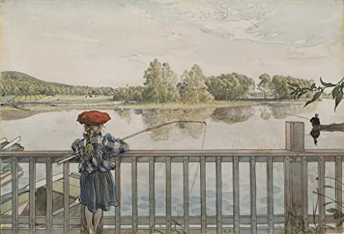 HCOTZHPY Berühmtes Gemälde Leinwand Bilder Kunstdrucke Abstrakt Poster Lisbeth Angling von Carl Larsson Moderne Farbposter für Wohnzimmer 60x90cm