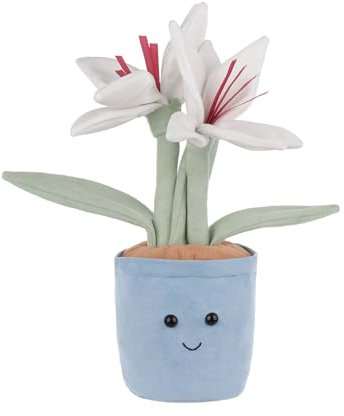 Apricot Lamb Lilie Pflanze Blume Plüschtiere für Kinder, weiche niedliche Kuscheltier für Baby Mädchen und Jungen, Flauschige Lilie Pflanze Weiß