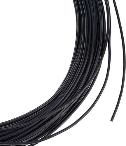 OLYCRAFT 30m di Filo per Cappelleria Nero, Diametro 2mm Filo Floreale Nero Filo Rotondo Morbido per Cappelleria Filo per Cappelleria Rivestito In Plastica Fili di Ferro per Forniture per Cucito Fai Da