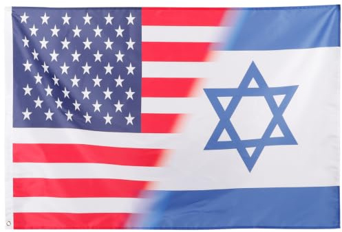 Milisten Israel USA Flagge 90x150cm, Gartenflagge Polyester Außenfahne | Polyester Freundschaftsflagge für Garten, Balkon und Außenbereich mit farbbeständigem Design für Feiertage und Dekoration