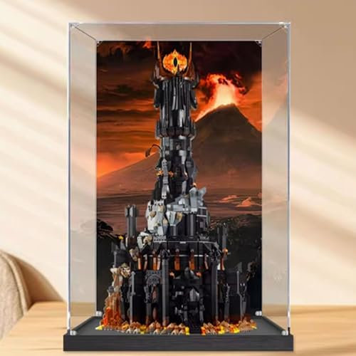 Acryl Vitrine Kompatibel mit Lego 10333 Herr der Ringe Modell Set, Staubdichte Transparente Vitrine Aufbewahrungsbox (nur Vitrine) (Hintergrundmodell)