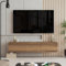 Uniqtrio Floating TV Unit, Floating TV stand Cabinet, TV Units for Living Room 75 inch TVs, TV Stand Unit, TV Table, Media Wall Unit, TV Stands for Living room Entertainment Wall Unit (Walnut-Marble)