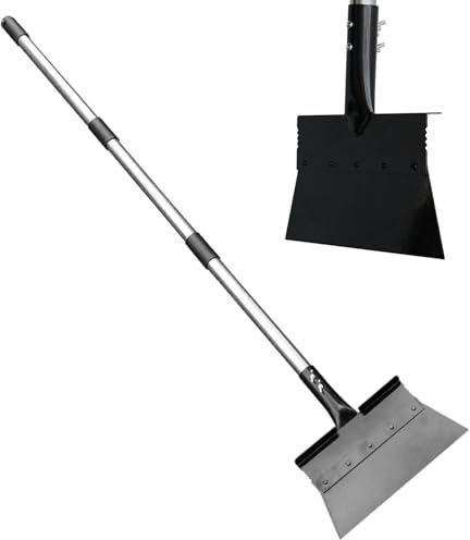 Flache Schaufel, Schneeschieber – robuster Garten-Schneeschaber, verstellbare Schneeschaufel, multifunktionaler Eiskratzer für Schnee und Straßeneis, mit Griff für die Reinigung des Gartens