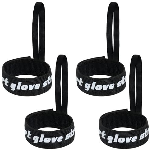 4 Stück Skihandschuhleine, Elastisches Skihandschuh Zubehör, Outdoor Snowboard Handschuh Handschuhleine, Anti-Verlust Handschuhleine für Skifahren (Schwarz)