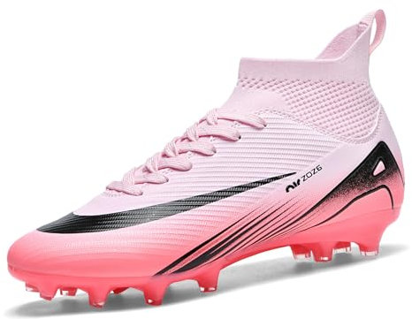 BLBK Crampon Foot Homme pour Homme - Unisexe - pour l'extérieur et Les Jeunes - Gazon synthétique - Entraînement en Plein air - Chaussures de Football Professionnelles, Rose Ags, 46 EU