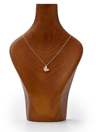 Oirlv Expositor De Collares De Madera Maciza, Vitrina Para Joyería, Busto, Cadena(Alto 24,9 Cm)