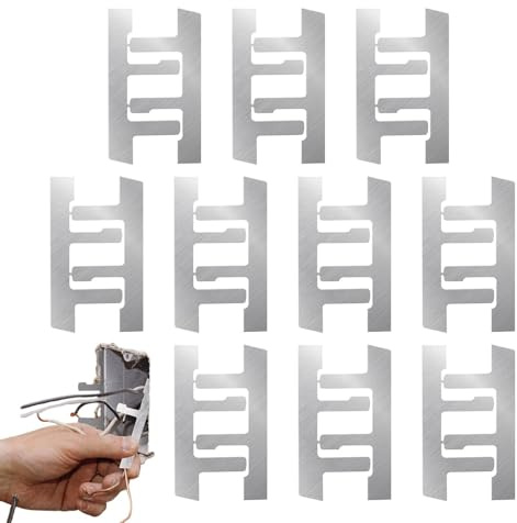 10PCS Box Straps, Electrical Box Support Straps, Wall Control F Clamps Support, Plaster Ears Included Electricians Maintenance Tools for Dining Room, Bedroom
