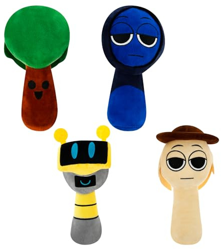 shaojian Plush Toys, 4Pcs 9.45'' Funny Plushies for Games Fans, Soft Collectible Stuffed Toy Set Colorful Interesting Games Figures Toys for Girls and Boys(set C)
