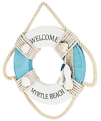 Homoyoyo Mediterraner Holz Schwimmring Hängedekoration Kreatives Wandornament Für Strandstil Leicht Und Kompakt Für Bars Und Zuhause Verarbeitung Und Wiederverwendbar