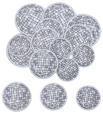 Letsinstyle 12 Stück Discokugel Aufnäher Zum Aufbügeln Glitzernde Stickapplikation Lustige Stickerei Aufnäher Mit Western Musik Party Motiv Für Selbstgemachte Kleidung Rucksäcke Hemden Jeans Röcke