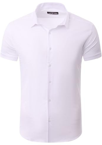 Reslad Hemd Herren Kurzarm Slim Fit | Freizeithemden für Sommer | Stretch Hemden mit optimalen Komfort | Elegantes Business Männer Hemd RS-7025