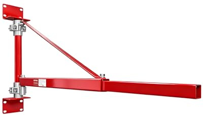 Wall Mount Jib Crane,1320 Lbs Max Load Capacity,Hoist Swing Arm with 180° Swivel Adjustable Pole,Heavy Duty Electric Hoist Support Arm for Hoist, Scaffolding Lift, Workshop, Garage, Warehouses