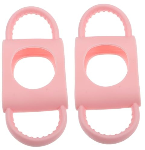 WEKADRIN Bottles Handle Silicone Grip for Standard Bottles Anti-Slip for Infants 2pcs Pink for