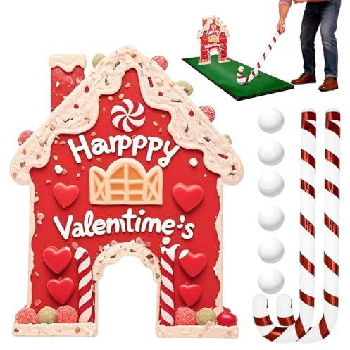 Fierudeng Lebkuchengolf, Putt-Spielzeug für Valentinstag und Urlaub, Familienspiel mit Zuckerstangen und Bällen, für Geburtstagsfeiern und Feiertage