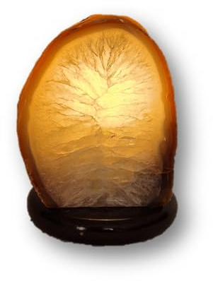 Achat Edelstein Lampe | Achat Quarz Stein | Naturstein beleuchtet | LED Lampe (26-240)