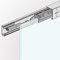 AS205: Soft Stop Slim Line komplett Schiebetür Beschlag inkl. 2050mm Alu Schiene und Zubehör für Glasschiebetür 1025mm breit