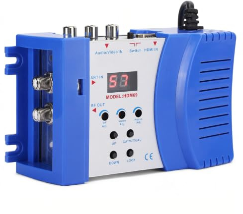 Dpofirs Digitaler Modulator, AV zu HF Wandler UKW UHF PAL Standard tragbarer Modulator Audio Video TV Signalwandler HDMI AV Eingangsunterstützung PAL TV Formatausgang