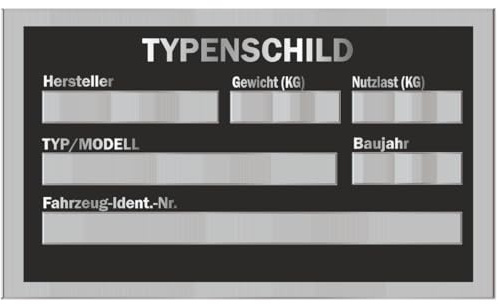 Replacement Nameplate for Vehicles and Trailers | Personalized with Your Vehicle Identification Number | Engraved Aluminum | Size 85x50mm