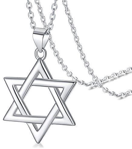 FaithHeart 925 Silber Davidstern Anhänger Silber Hexagramm Halskette mit Geschenkebox für Damen Herren
