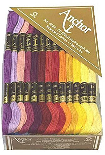 Hermosos hilos de algodón bordado, 8 m, cada una de las madejas variadas para punto de cruz, rebordear, acolchar, hilo de bordar a mano, 50 piezas (25 x 2 piezas cada uno) (1111)