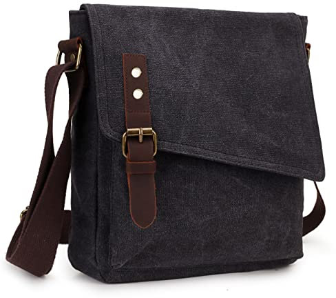 MayBlosom Messenger Bag Klein, Wasserfeste Canvas Umhängetasche Herren Damen, Crossbody Bag für Arbeit Schule Reisen