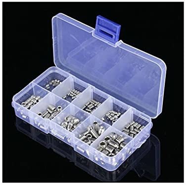 OPYTR Dübel 200pcs Edelstahl-Hex Einfaßungsklemmschraube Gewindestifte Cup Punkt Sortiment Kit M3-M8 mit Kunststoff-Box Anker