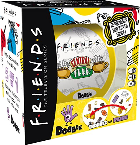 Asmodee - DOBBLE Friends - Jeu de Société de Cartes pour Enfants dès 6 Ans - Jeu d'Ambiance et de Rapidité - Stimule la Réactivité - 2 À 8 Joueurs - 15 Min - Version Française - Zygomatic