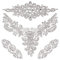 4 Kristall Strass Applikation Silber Hochzeit Aufbügler Strass Rhinestone Applique Aufnäher Brautgürtel Applikation