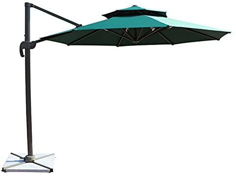 2.5m Round Cantilever, Outdoor Banana Garden Umbrella, Tilt & 360°Rotate, Aluminium Frame Waterproof UV Protection Umbrella